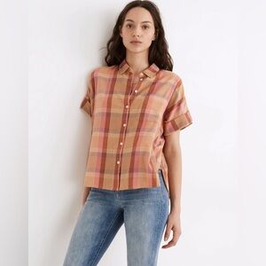 Madewell Daily Shirt in Neon Madras Plaid - Size XS